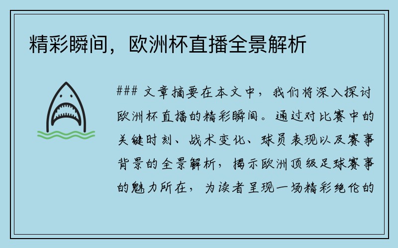 精彩瞬间，欧洲杯直播全景解析